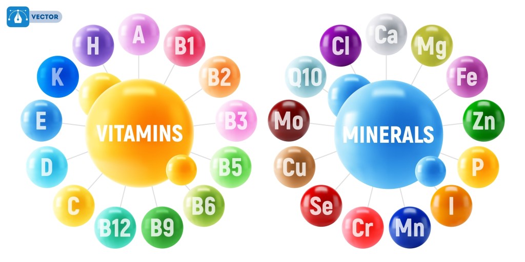 Vitamin and mineral illustration   