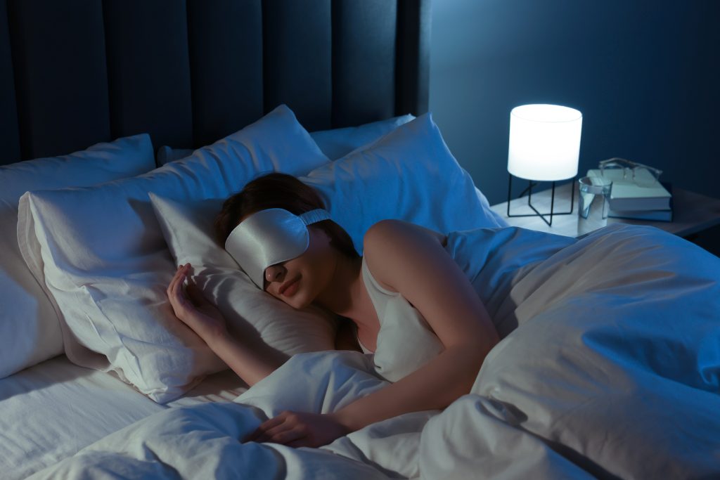 Woman resting in bed