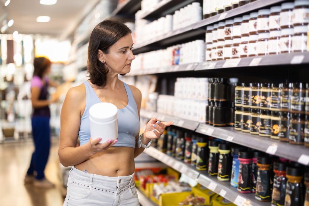 Woman shopping for supplements