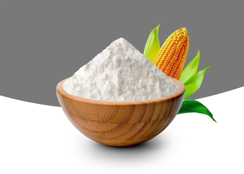 Corn and starch in bowl