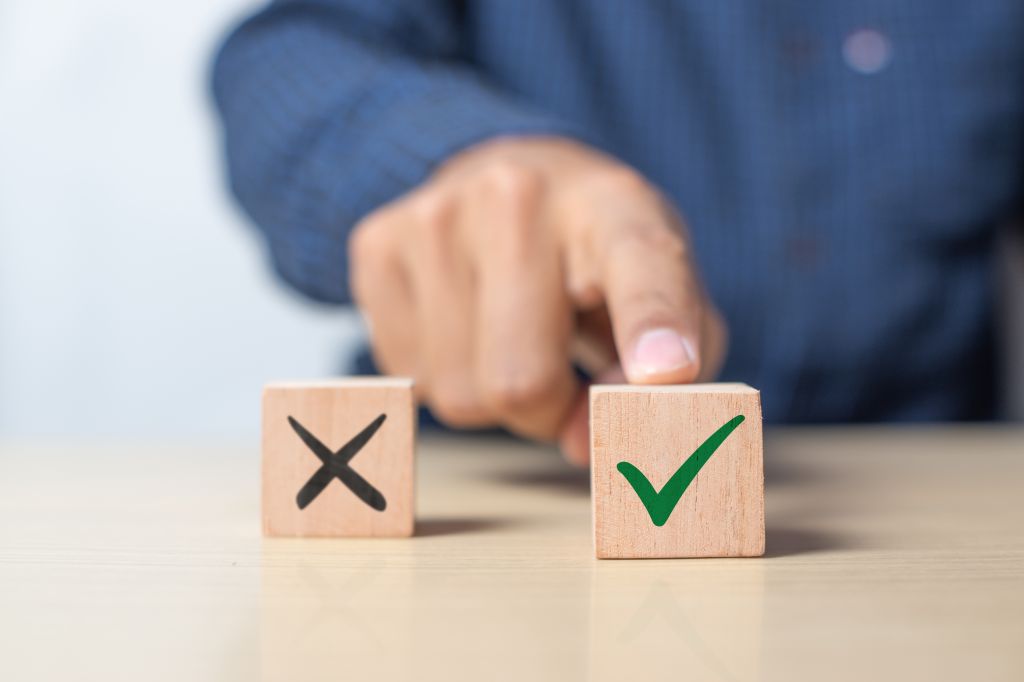 Man making the right choice