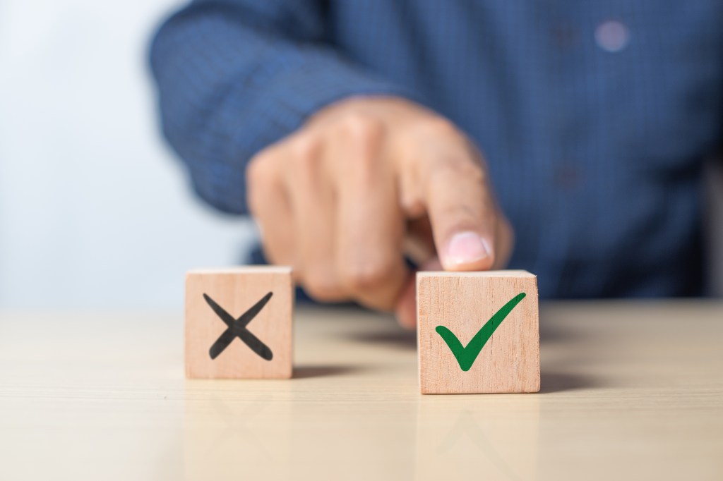 Man making the right choice