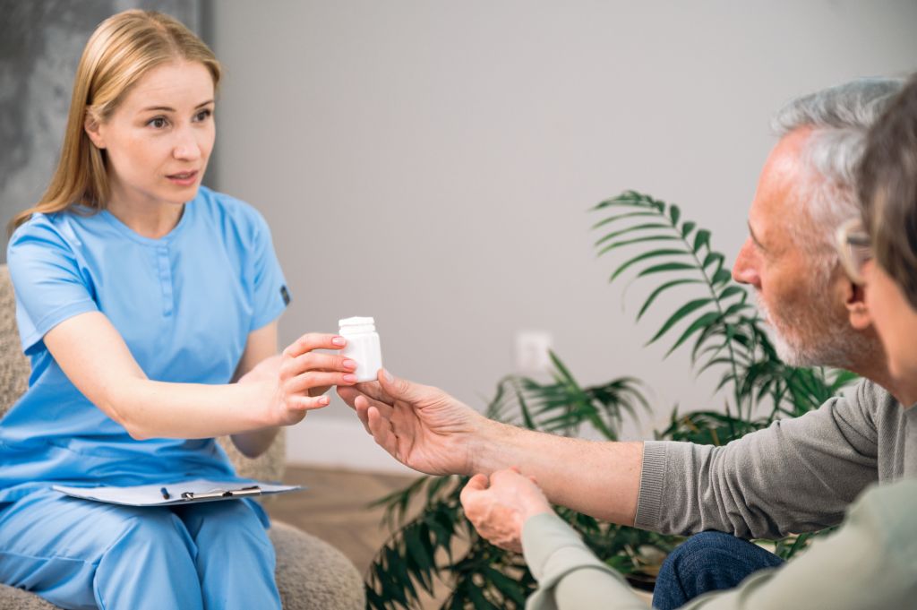 Couple discussing supplementation with a doctor