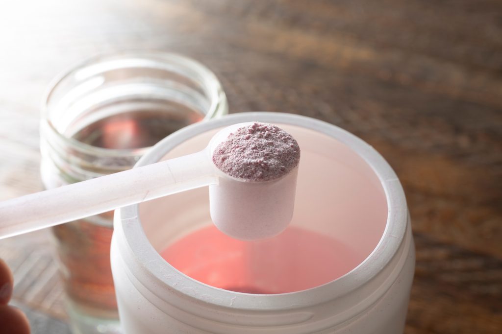 A scoopful of electrolyte powder