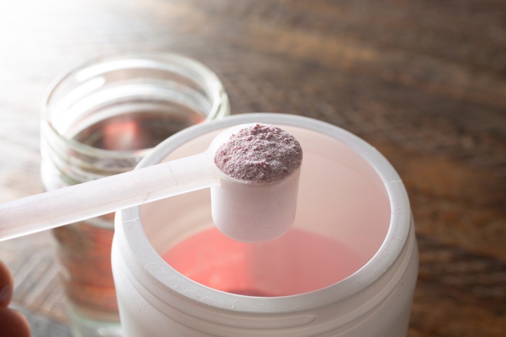 A scoopful of electrolyte powder