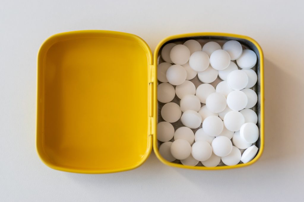 Tin full of breath mints