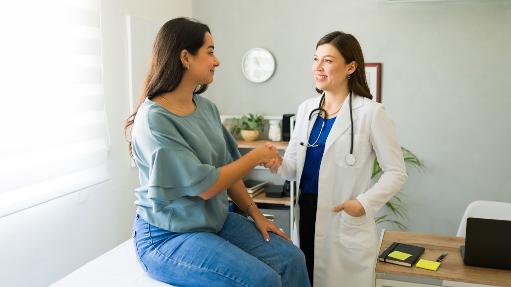 Patient seeing a healthcare professional

