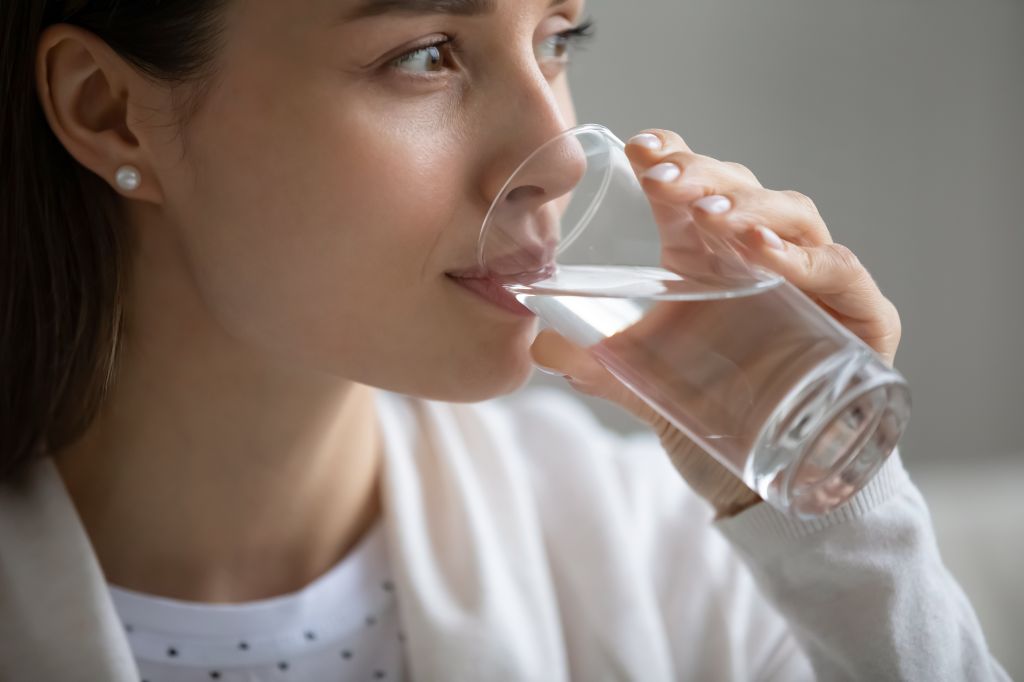 Woman drinking water