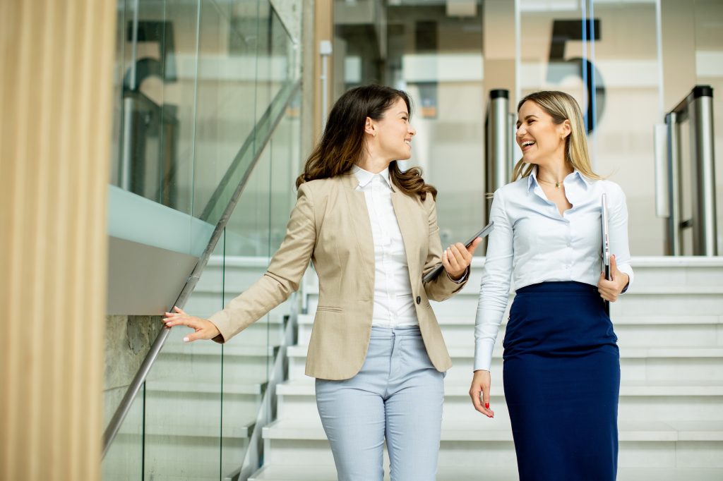Women taking the stairs 