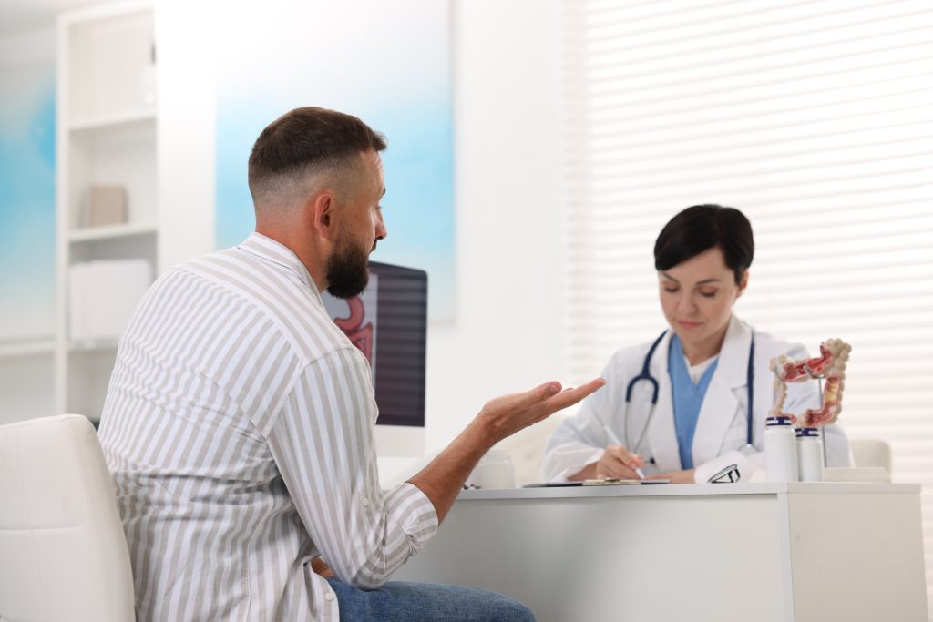 Man talking to a doctor