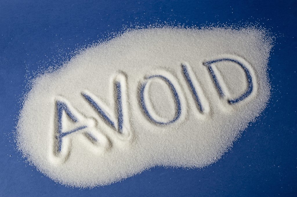 “Avoid” written in sugar
