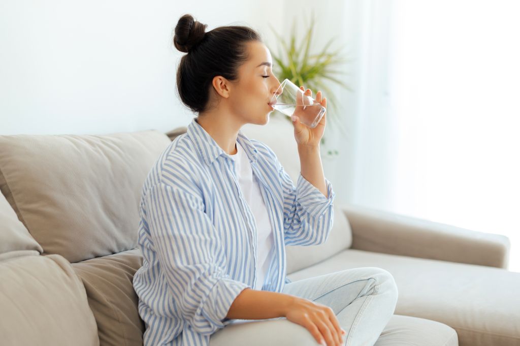 Woman drinking water
