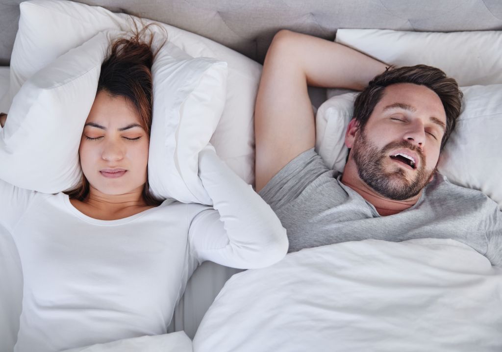 Man snoring