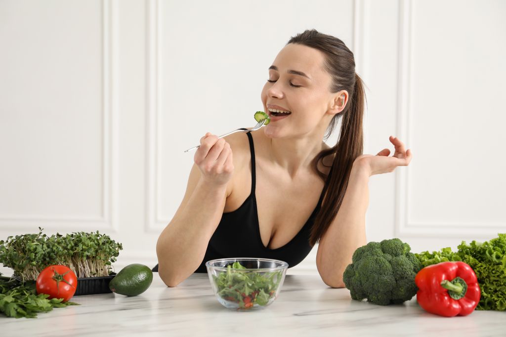 Woman eating a nutritious meal
