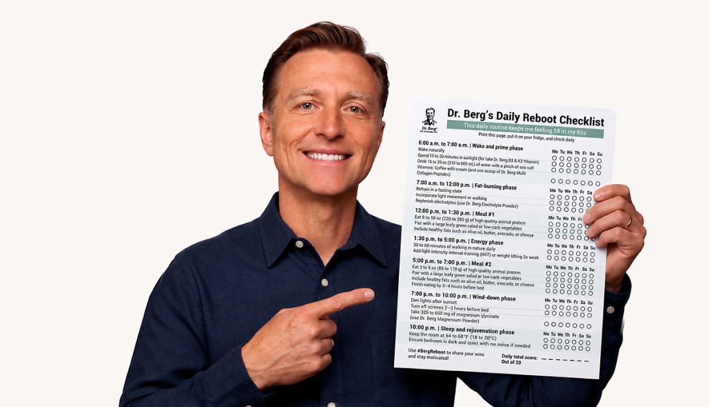 Dr. Berg with a checklist