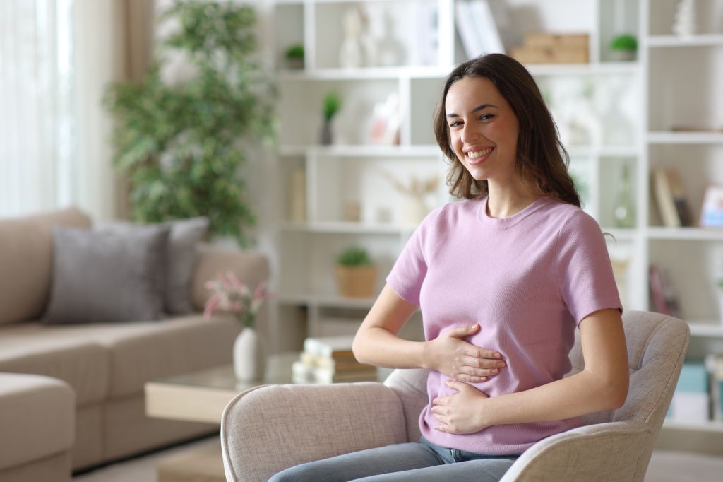 Woman with healthy digestion