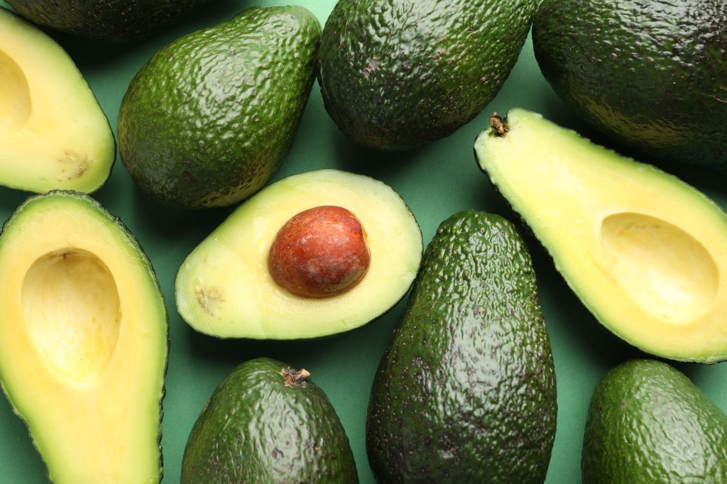 Halved avocados
